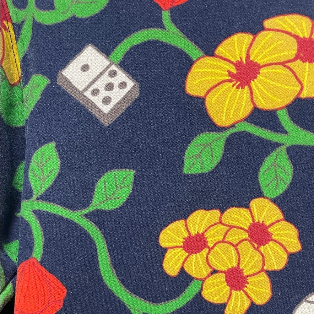 Roberto Lugo Blue Hoodie with Floral Design - Unisex - Picture 6 of 8